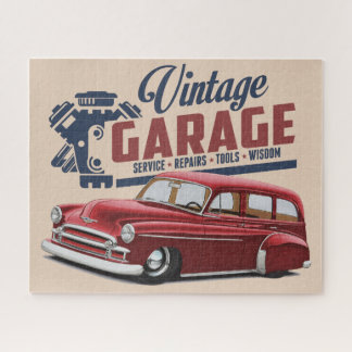 Vintage Garage Wagon Quebra-cabeça