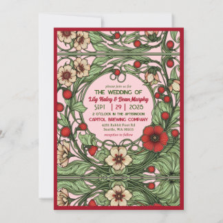 Vintage Garden Art Nouveau Convite Para Casamento