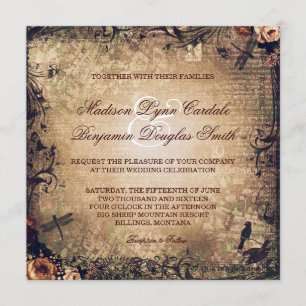 Vintage Garden - Convites De Casamento Desconfort