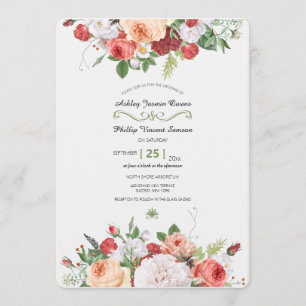 Vintage Garden Floral Wedation Convite