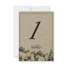 Vintage Gardenia Cartão de Mesa de Casamento