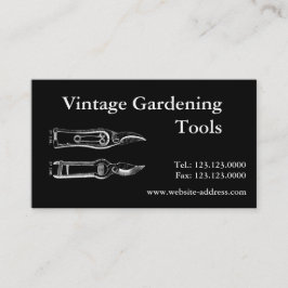 Vintage Gardening Tools Impressoras B Cartão de vi
