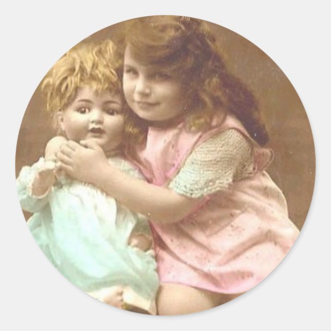 vintage garota com adesivo de boneca (Frente)