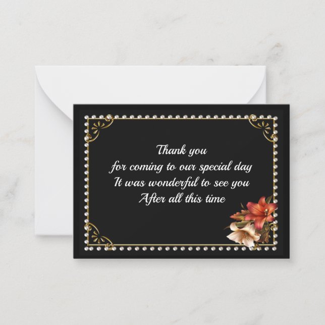 Vintage Gemstone Frame Obrigado Cartões (Frente)