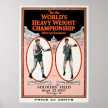 Vintage Gene Tunney vs Jack Dempsey Poster