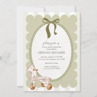 Vintage Gênero Convite para Chá de fraldas Netural