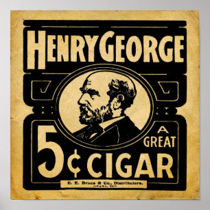 Vintage George Henry impressão do charuto de 5
