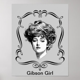 Vintage Gibson Girl Art Poster