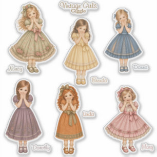 Vintage Girls: Coleção de Adesivos Giggle