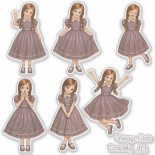 Vintage Girls - Dorothy - n°1 Folha de Adesivos