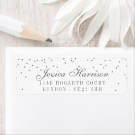 Vintage Glam Silver Confetti Etiquetas de casament