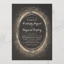 Vintage Glitter Glam | Convite para Casamento Eleg