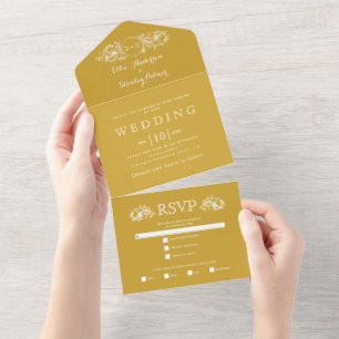 Vintage gold florframe e iniciais casamento  