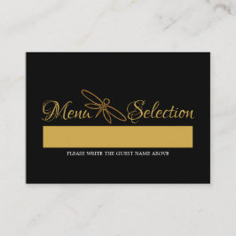 Vintage Gold Foil Dragonfly Menu Seleção de Menu C