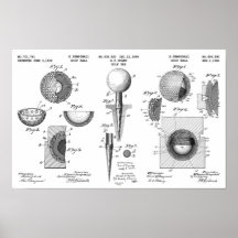 Vintage Golf Patente Poster 1 Preto e Branco