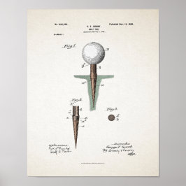 Vintage Golf Tee Patent 1899 Poster