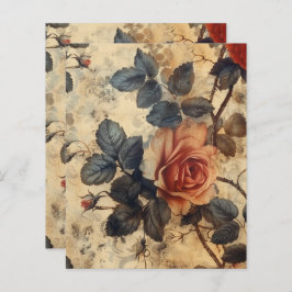 Vintage Gothic Grunge Floral Scrapbook Paper