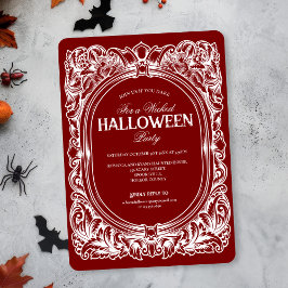 Vintage Gothic Red Halloween - Convite