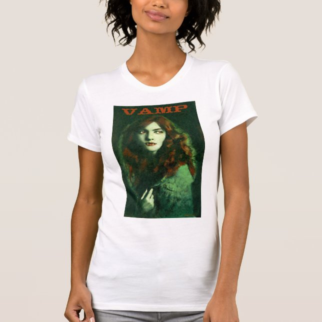 Vintage Gothic Vamire Lady T-shirt (Frente)