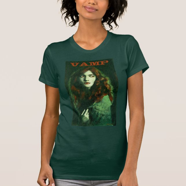 Vintage Gothic Vamire Lady T-shirt (Frente)
