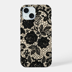 Vintage Gótico Preto Floral Renda Romântica Coquet