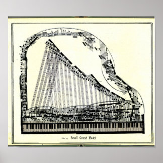 Vintage Grand Piano Poster