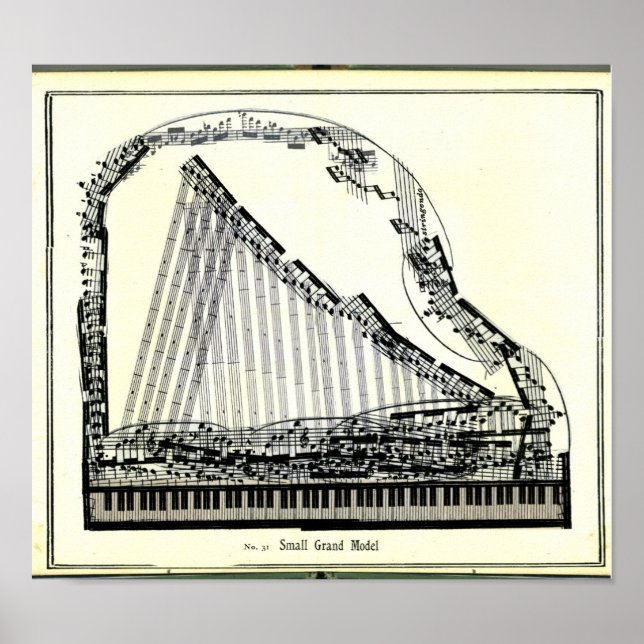 Vintage Grand Piano Poster (Frente)