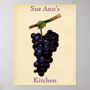 Vintage Grape Poster