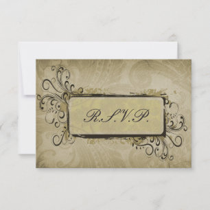 vintage green casamento RSVP standard 3.5 x 5