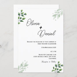 Vintage Greenery Wedding Convite