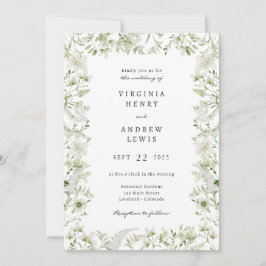 Vintage Greenery Wedding Convite