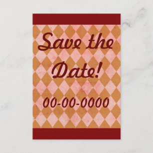 Vintage Grunge Diamond Checked Convite Personaliza