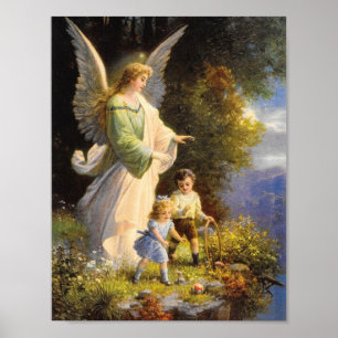 Vintage Guardian Angel Poster