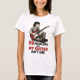 Vintage Guitar Music Lover T-Shirt - 99 problemas.