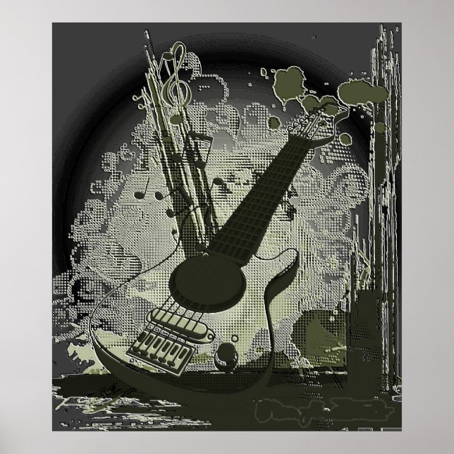Vintage Guitar Music Poster (Frente)