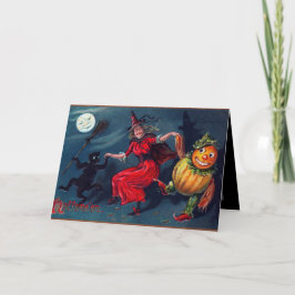 Vintage Halloween adicione cartão de mensagem