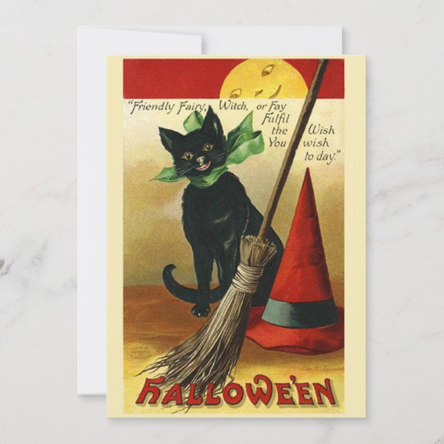 Vintage Halloween Black Cat (Frente)