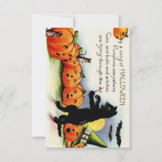 Vintage Halloween Cantando Pumpkins Resposta Card