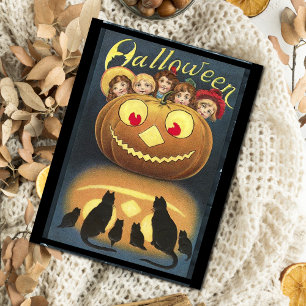 Vintage Halloween Crianças Escondendo-Se Por Trás