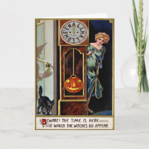 Vintage Halloween Meia-Noite Cartão de Saudação de