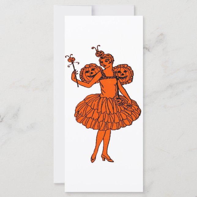 Vintage Halloween Pumpkin Fairy (Frente)