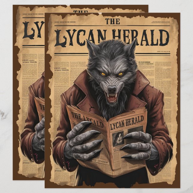 Vintage Halloween Spooky Scrapbook Paper (Frente/Verso)