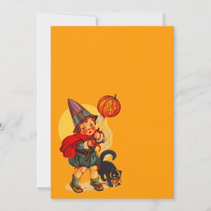 Vintage Halloween Witch JOL Cat Vazio Convite