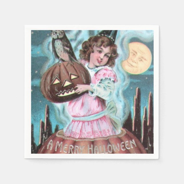 Vintage Halloween Witeen - guardanapo de papel (Frente)