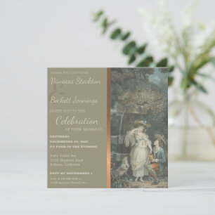 Vintage Happy Casal Weding Convite