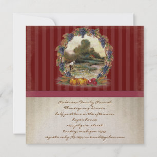 Vintage Harvest Janto de Ação de Graças Convites