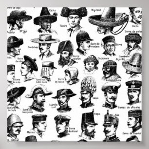 Vintage Hats Poster