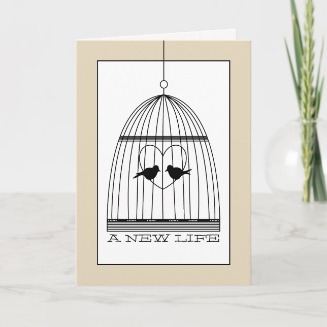Vintage Heart Birdcage Baby due date Anúncio (Frente)