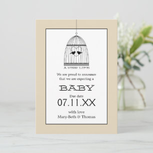 Vintage Heart Birdcage Baby due date Anúncio
