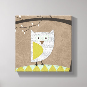 Vintage Heirloom Owl nº 2 Canvas original do muro